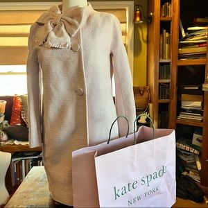 NWT KATE SPADE DOROTHY LIGHT PINK TWEED COAT XS!